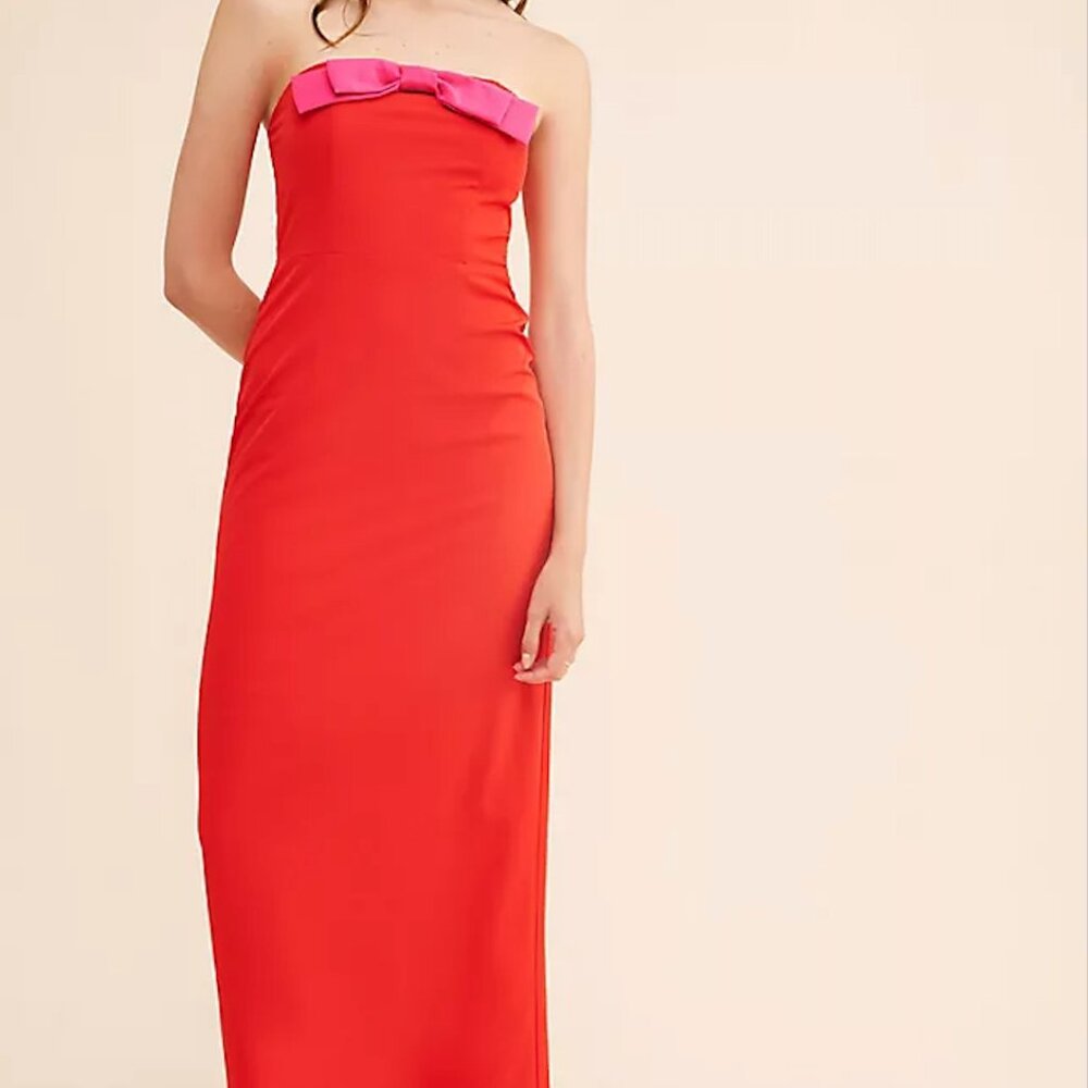 Flat White Bow Midi Dress